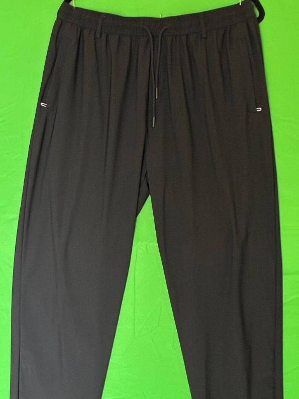 Men's 3XL Black Jogger Leisure Pants Nylon Spandex Drawstring Elastic